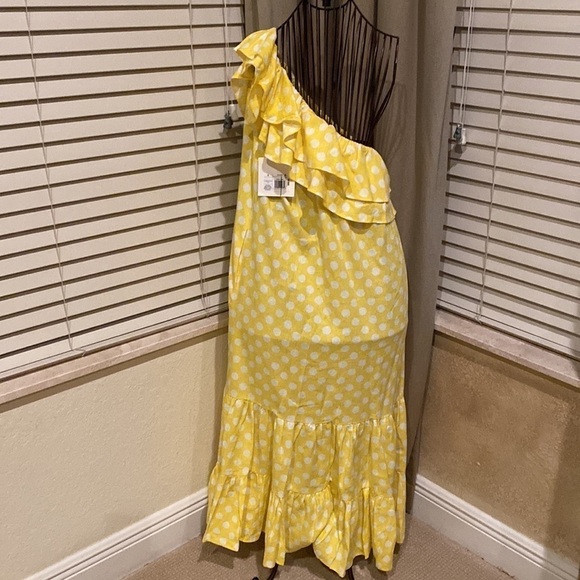 Lisa Marie Fernandez yellow and white polka dot ruffle shoulder dress - Picture 4 of 8